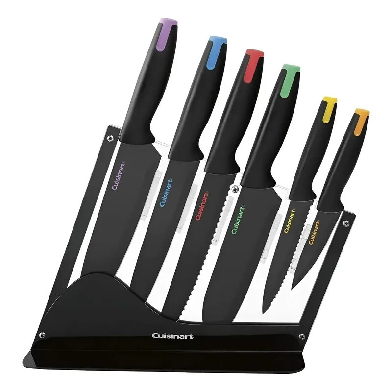 Juego de 6 cuchillos con soporte de acrílico Cuisinart C55-7PCE Juego de 6 cuchillos con soporte de acrílico Cuisinart C55-7PCE