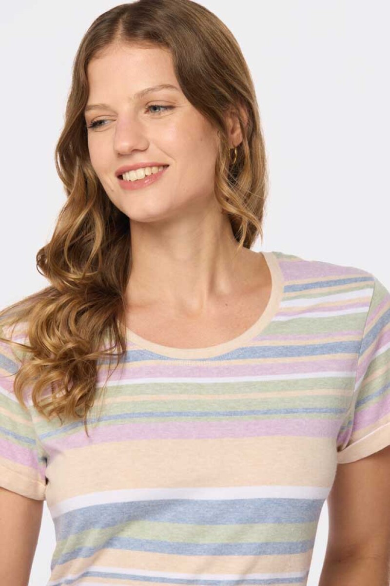 REMERA RAYADA - Lila 