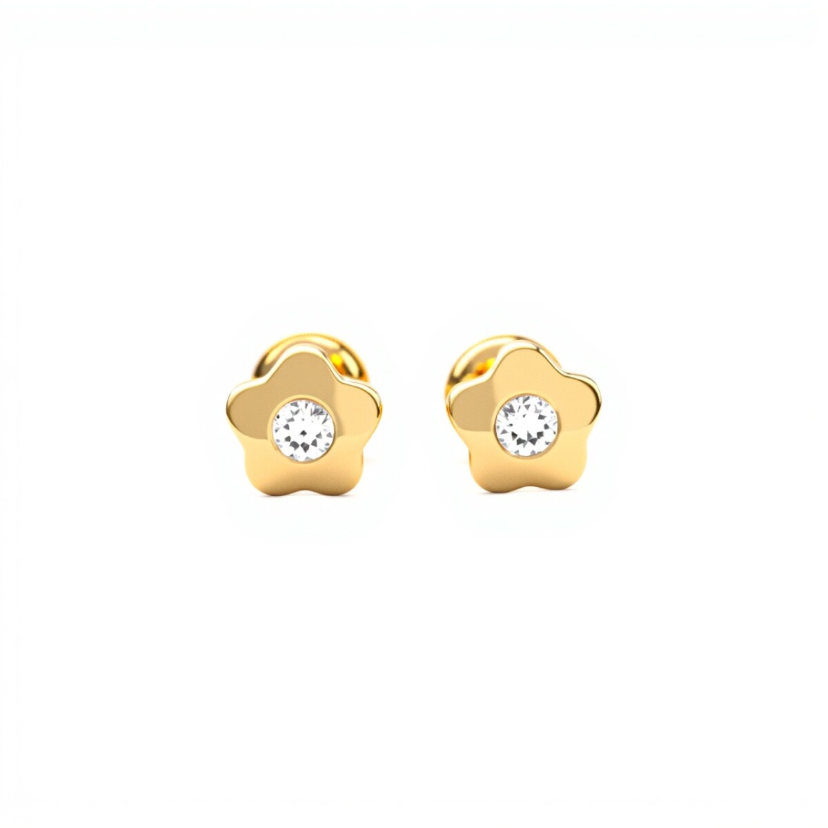 Abridores Estrellas -Oro Bajo-Zirconia blanca-AB8049 - conpiedra 