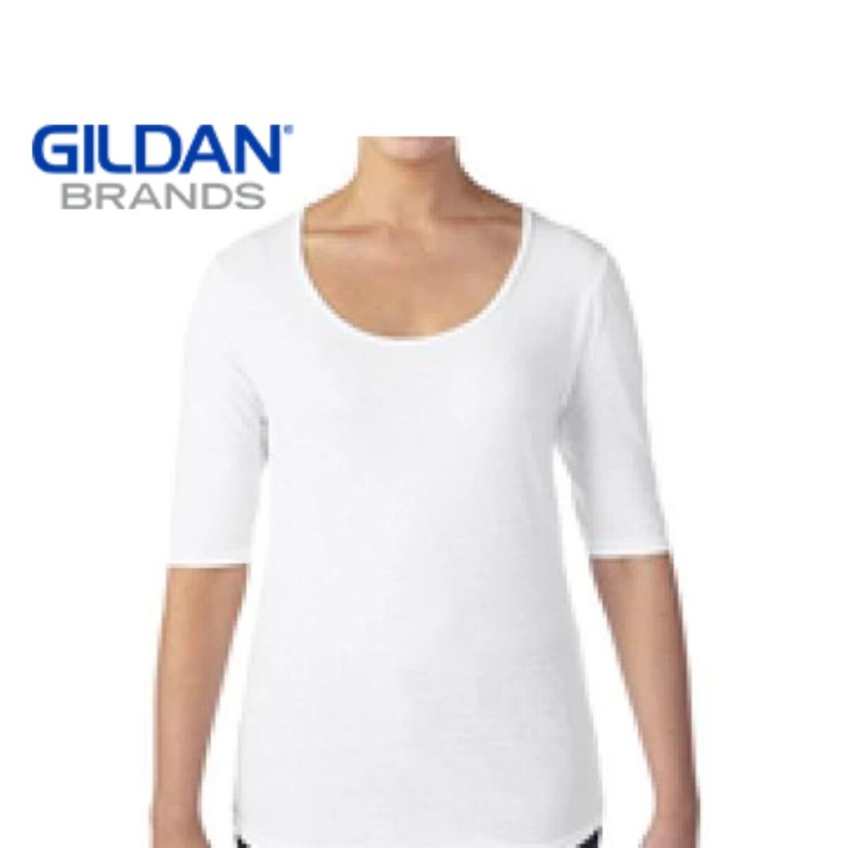 Camiseta Gildan Manga 3/4 - Blanco 