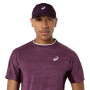 Polos Tenis Match Jacquard SS Top Hombre Dark Aubergine