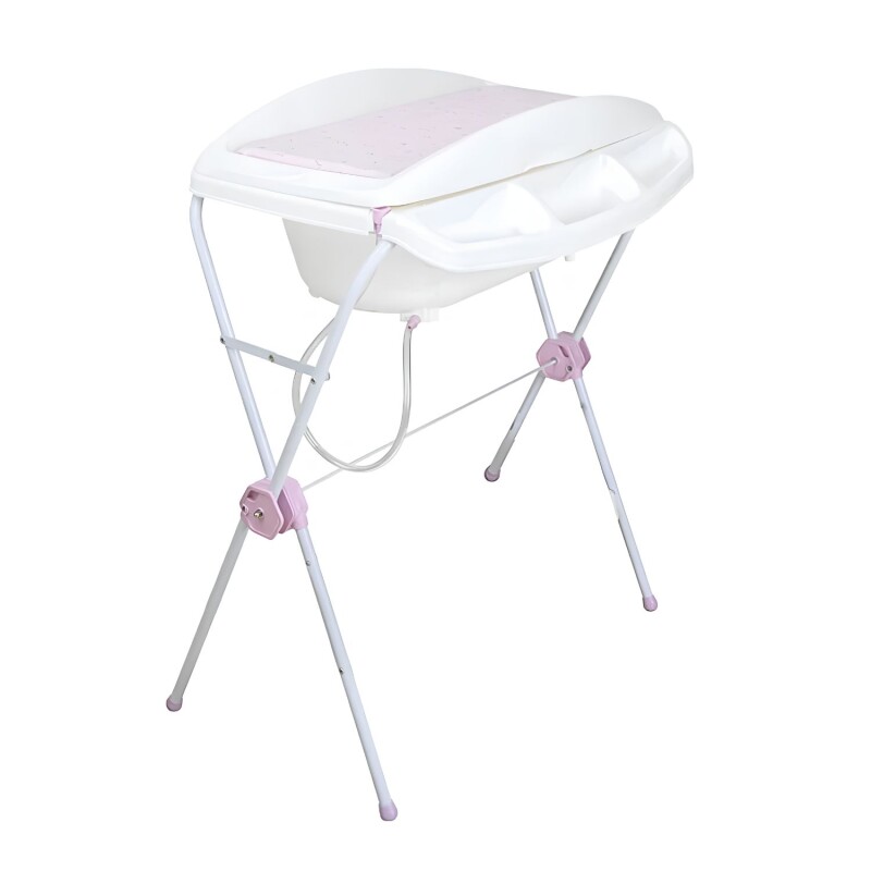 Bañito Catre Plegable para Bebe con Cambiador Bebesit Shower Rosa