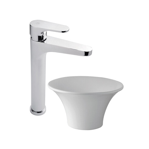 Griferia De Lavatorio Alto Linea Dalia Fv Monocomando Cromo 000