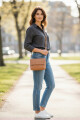 Morral con solapa chico Tostado