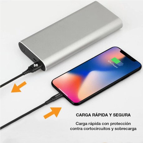 Cable Iphone Datos y Carga Rápida 2Mt Promate NerveLink-i2 Negro