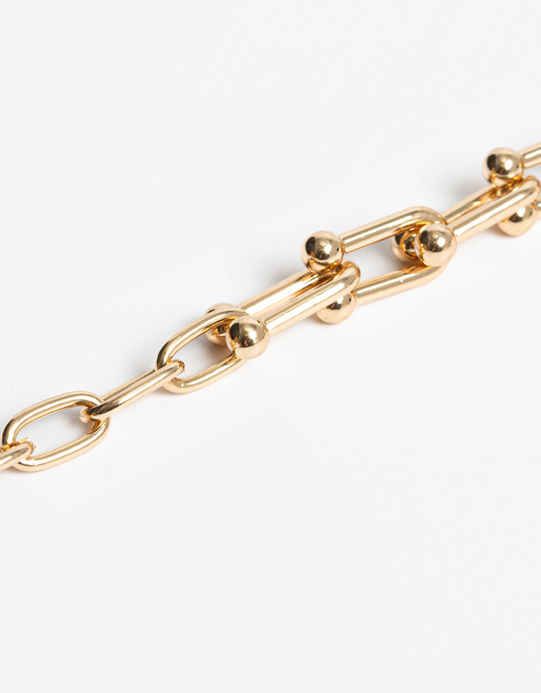 Collares Cortos Metal Collar Corto Metal Eslabones - Dorado