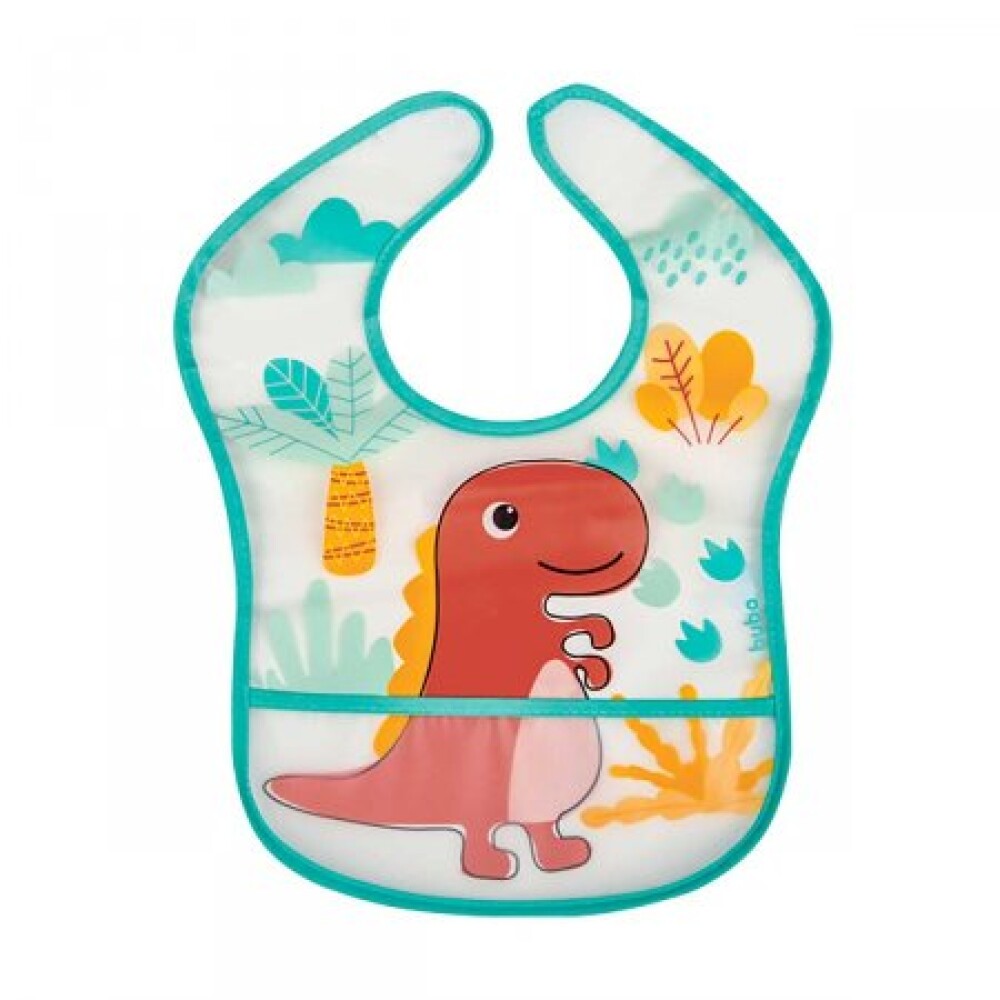 Babero alimentacion BUBA dino verde agua