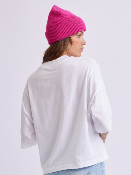 Remera 3/4 Cuello Alto Blanca
