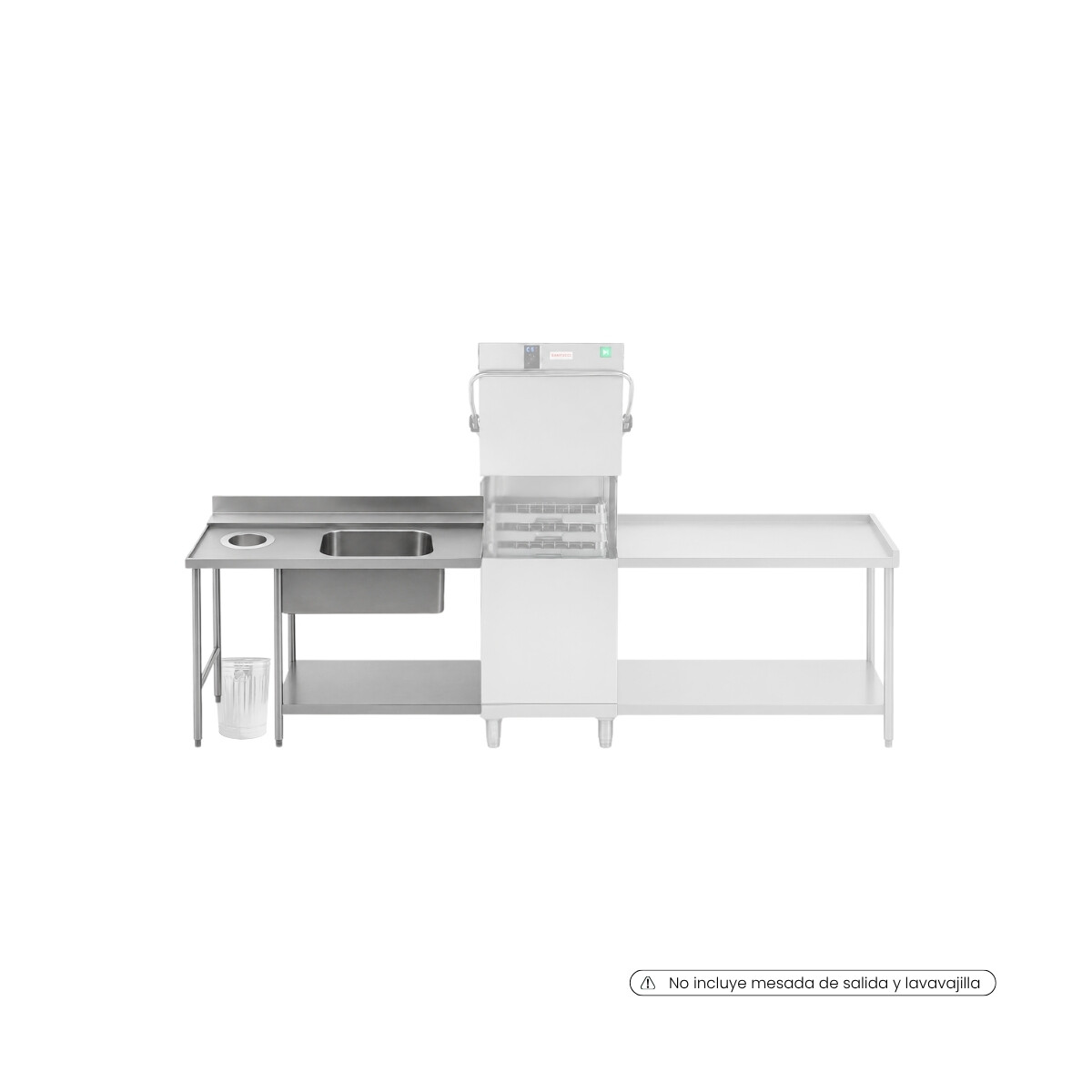 Mesada de Entrada con Pileta y Tolva 150 x 76 cm 