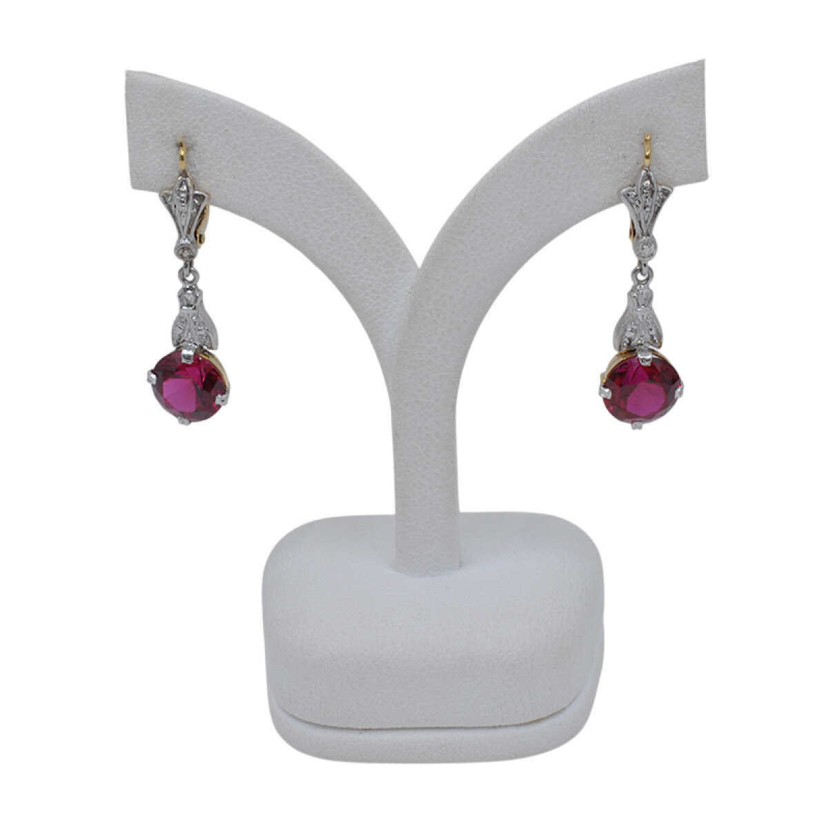 Caravanas antiguas en oro 18k con piedras de color 