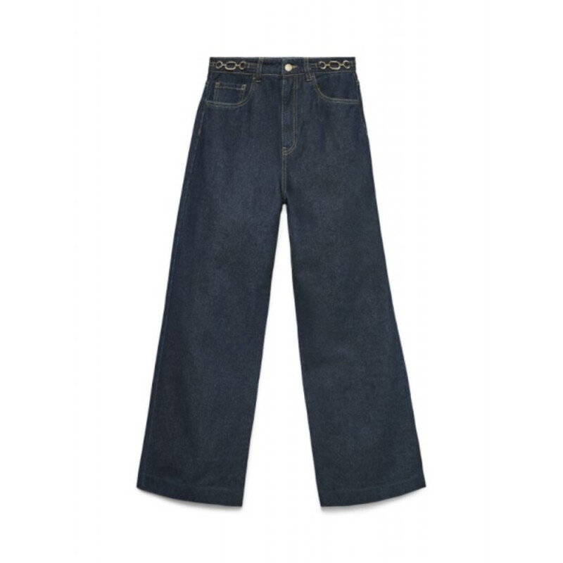 VMKATHY HR WIDE JEANS MIX Dark Blue Denim