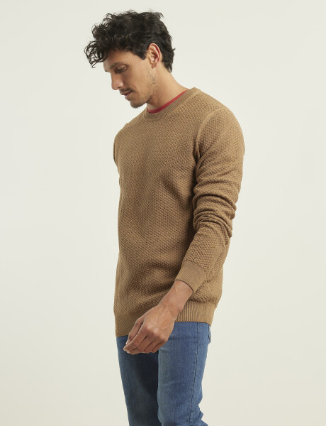 470591 SWEATER PUNTO FINO HARRINGTON LABEL Camel