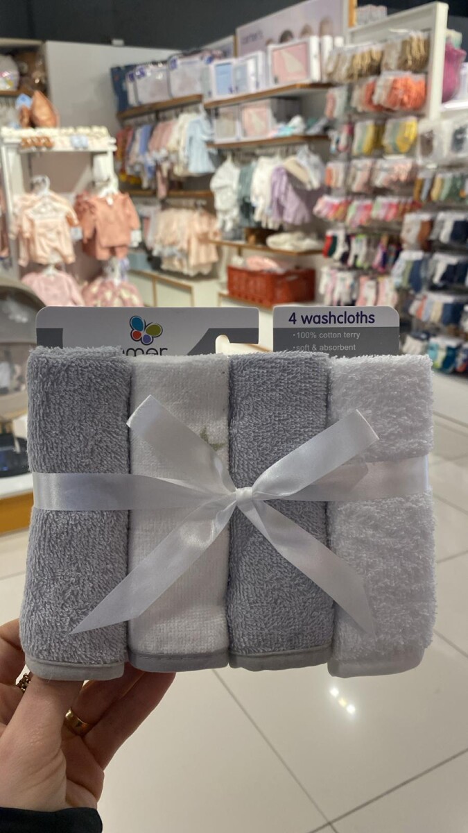 Set babitas toalla x4 SUMMER - Gris estrella 