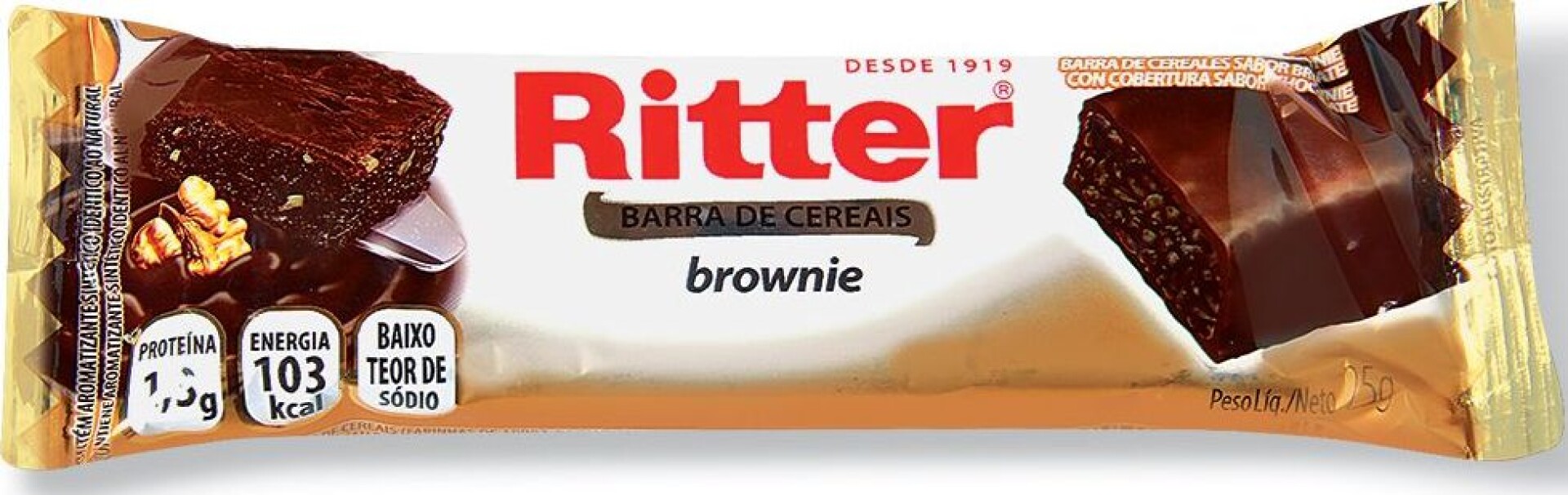 BARRA CEREAL RITTER 25G BROWNIE 