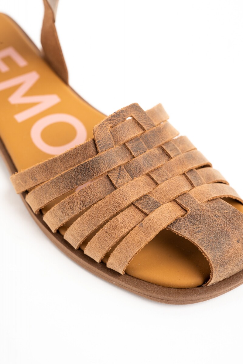 Sandalia Cangrejera Con Tobillera Chocolate