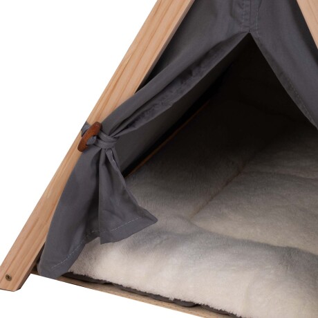 CAMA MASCOTAS TELA-Y-MADERA NEGRO CARPA