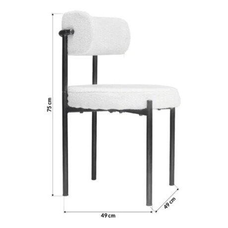 Juego De Comedor 4 Sillas Boucle + Mesa Tulip Mesa en negro