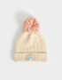 Gorros Infantiles Arcoíris Gorro Tejido Con Pompón - Blanco Crudo