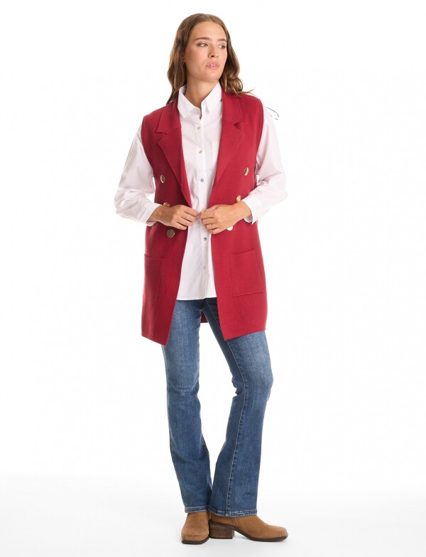 Chaleco Botones ROJO OSCURO