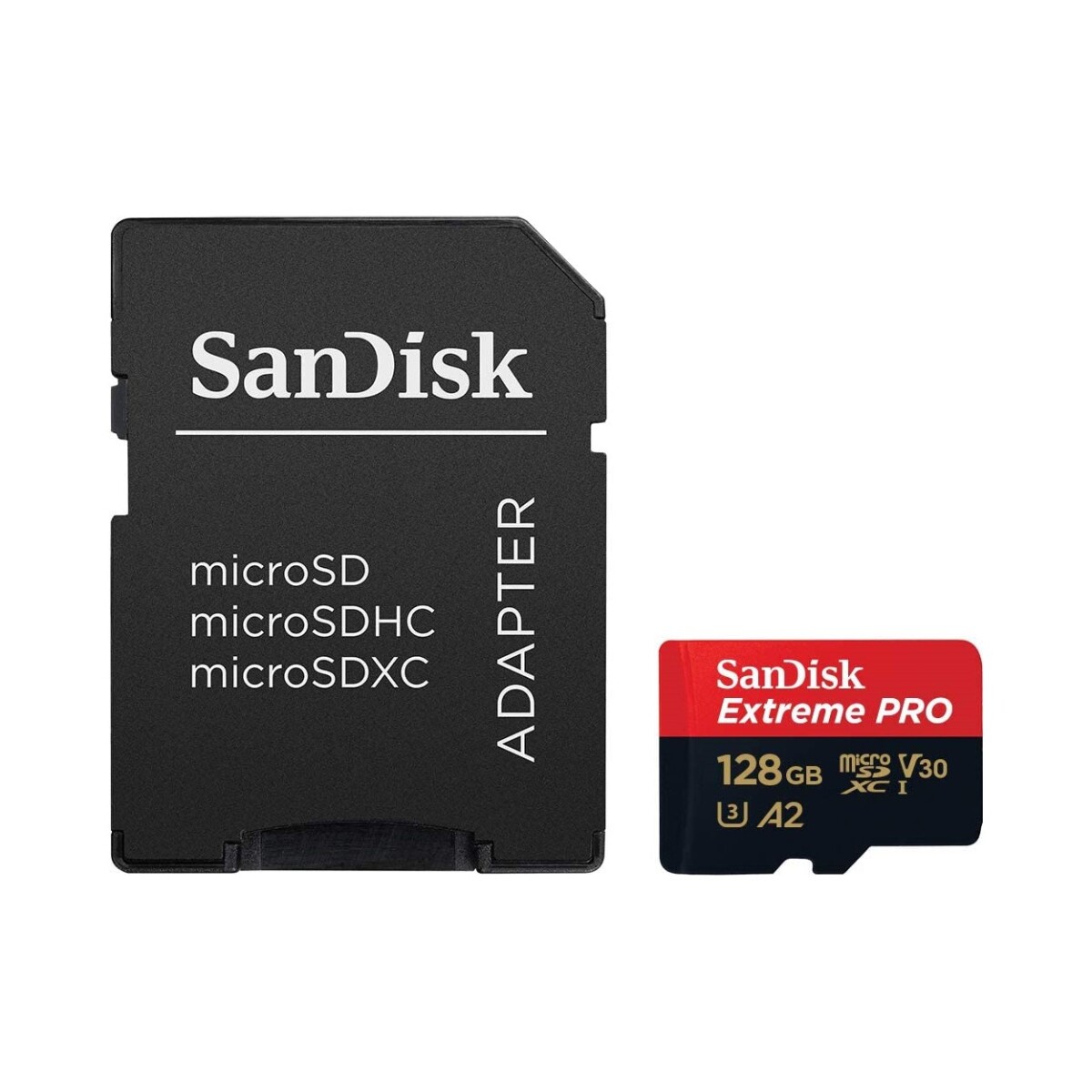 Tarjeta micro sd sandisk 128gb extreme pro 170mb/s 4k + adaptador 