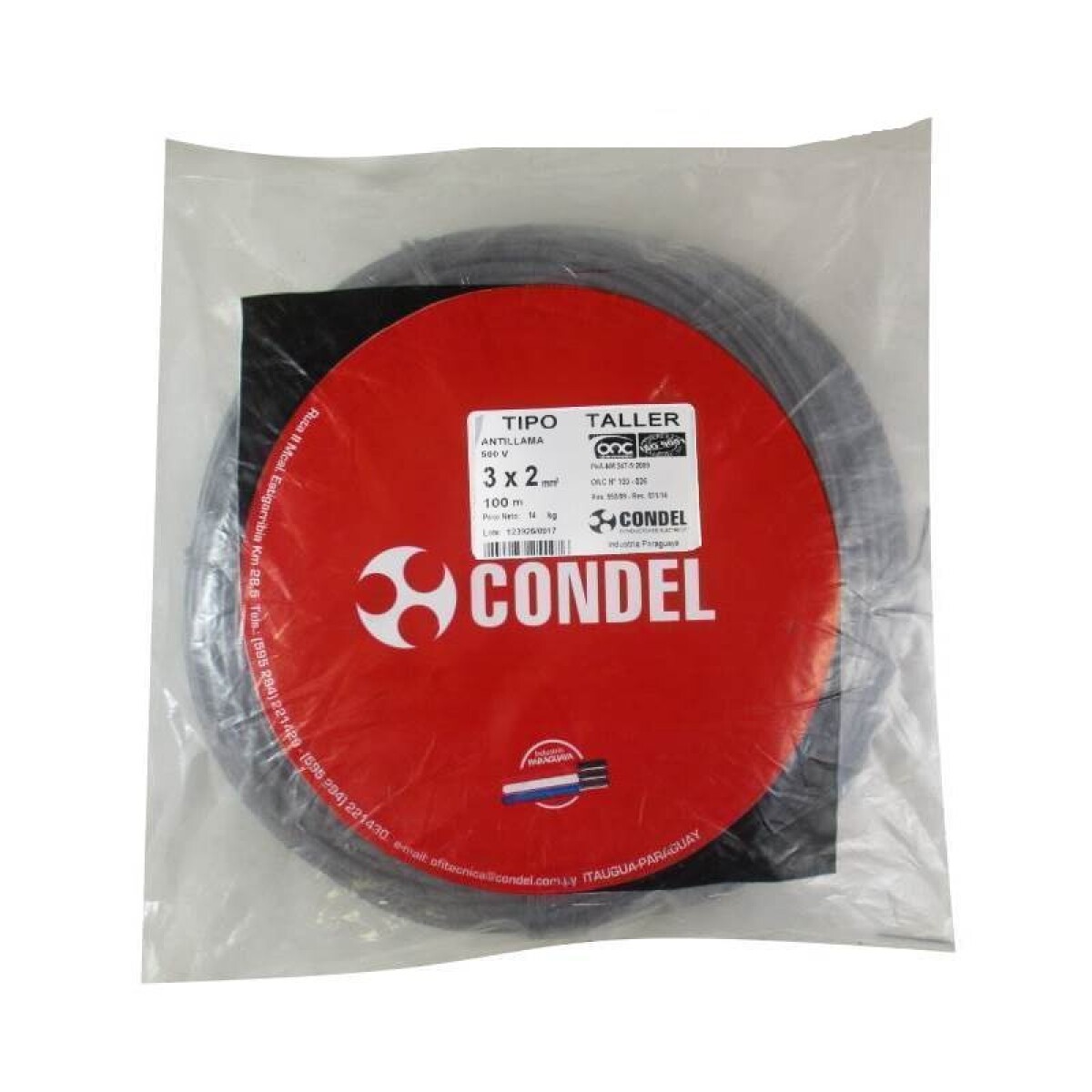 CABLE TIPO TALLER 3X 2,00MM2 CONDEL 