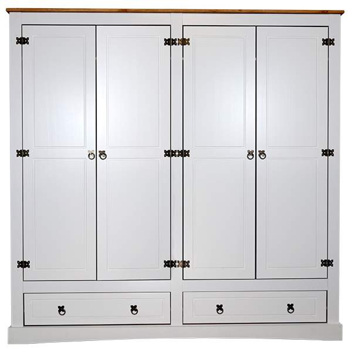 ROPERO 4 PUERTAS 2 CAJONES BLANCO MEX032 