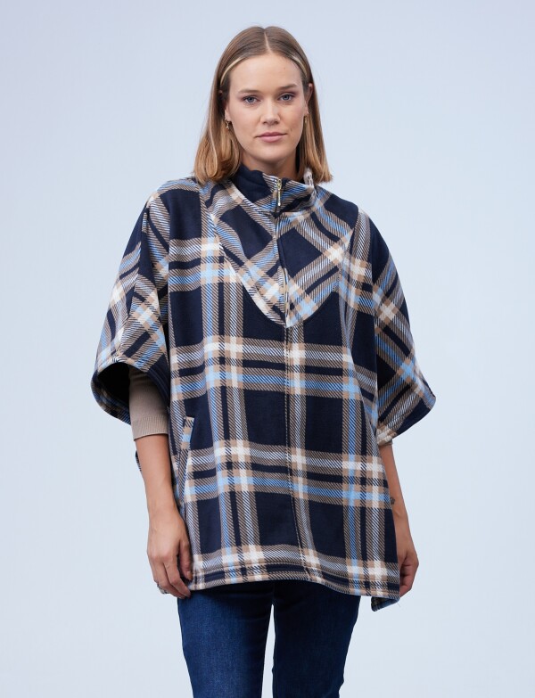 Poncho Zip Soft AZUL/MULTI