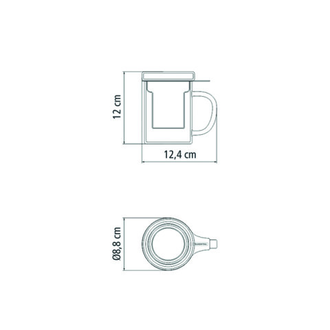 Taza de vidrio con infusor de té 0.35 lts. -TRAMONTINA TF6619