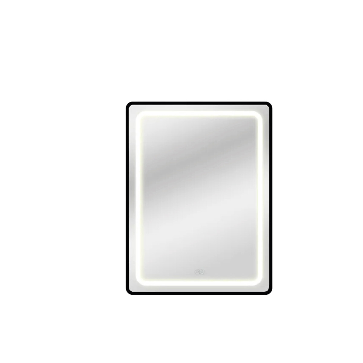 Espejo Vertical Lumax c/marco desempañador y Luz 90x70cm - Negro 