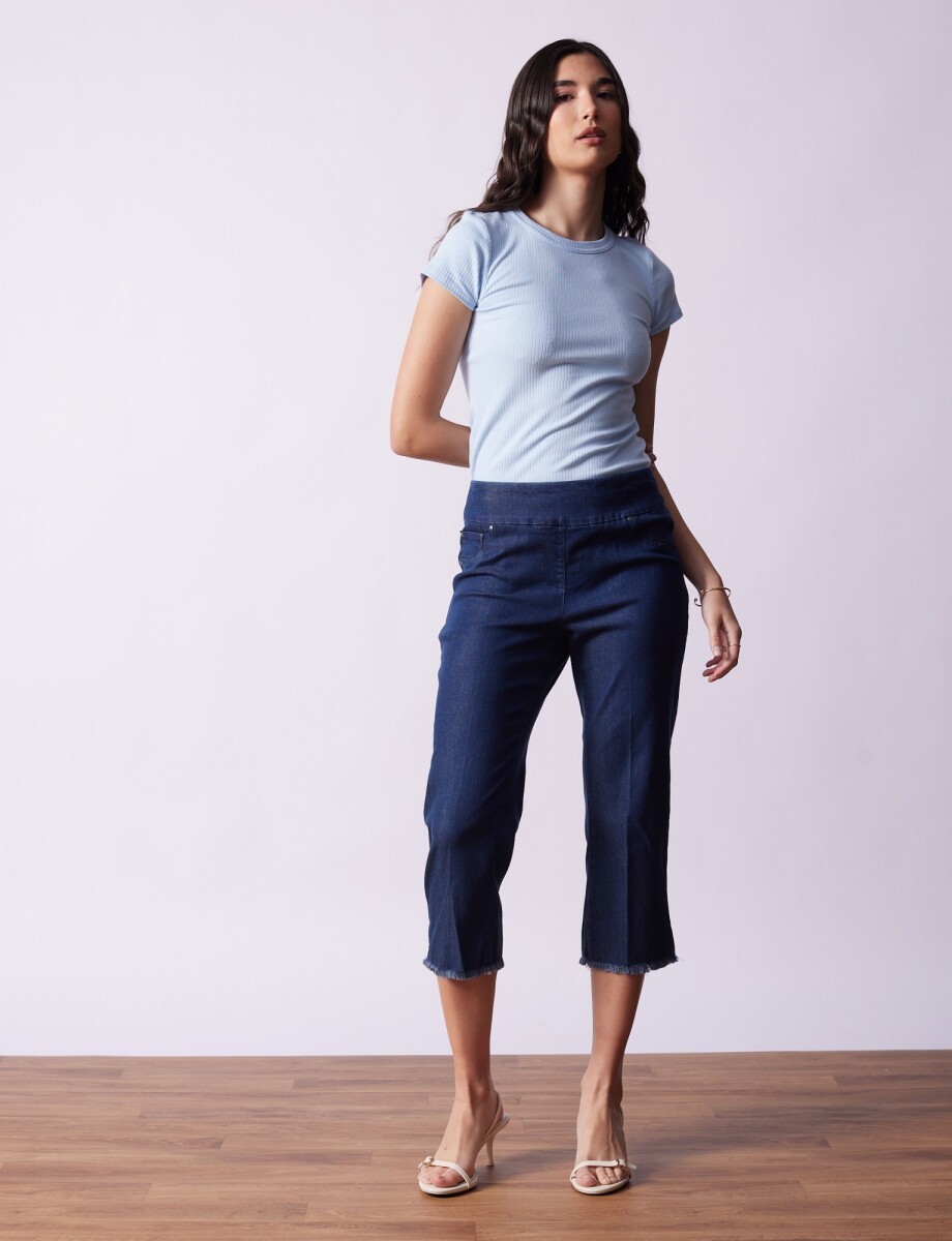 Capri Denim Flecos - Jean Oscuro 