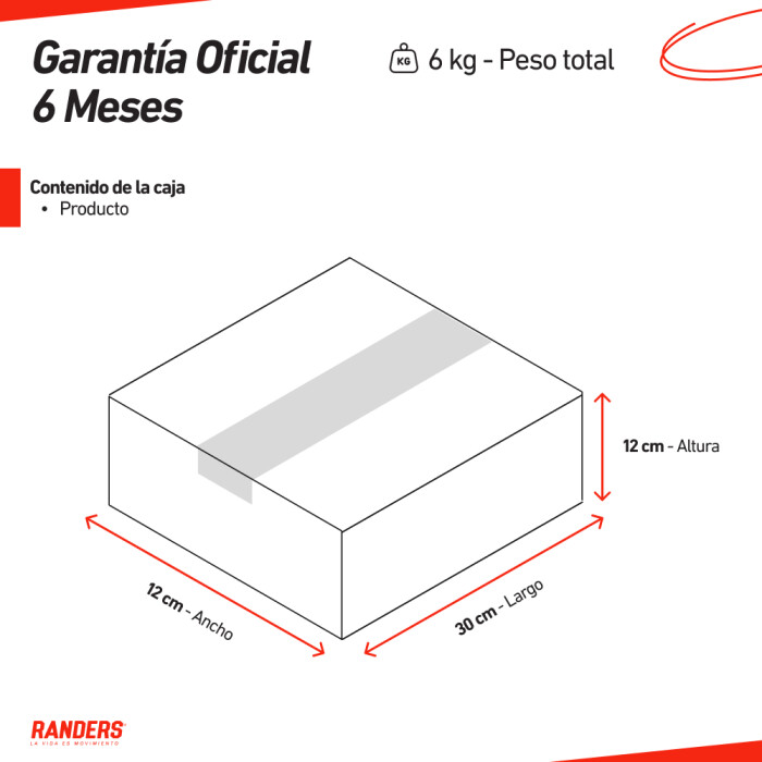 Mancuerna Hexagonal Engomada 6KG - Randers Mancuerna Hexagonal Engomada 6KG - Randers