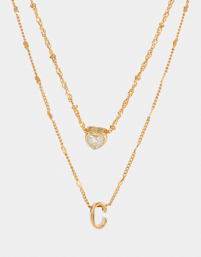 Collares Cortos Con cubic zirconia Collar Corto Cubic Inicial "c" - Dorado