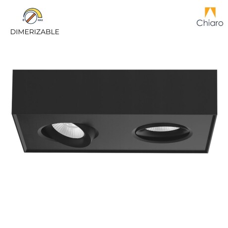 Aplique spot led rectangular chato 16w móvil Dimerizable 2700K NEGRO