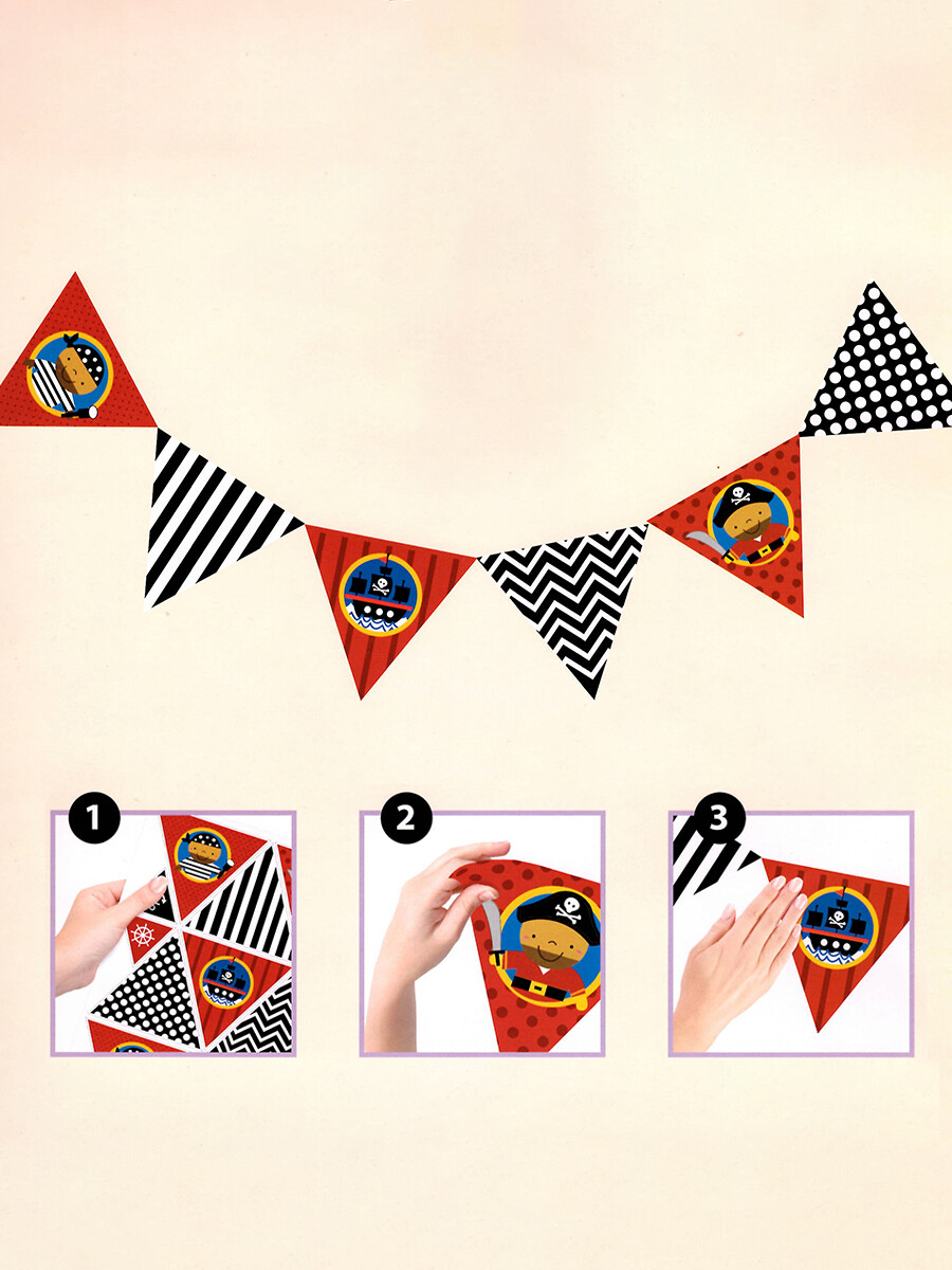 STICKERS ADHESIVO BANDERINES 49 X 33CM - ROJO 