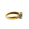 Anillo Solitario-Oro Bajo-Piedra Agua marina-AN8160 conpiedra