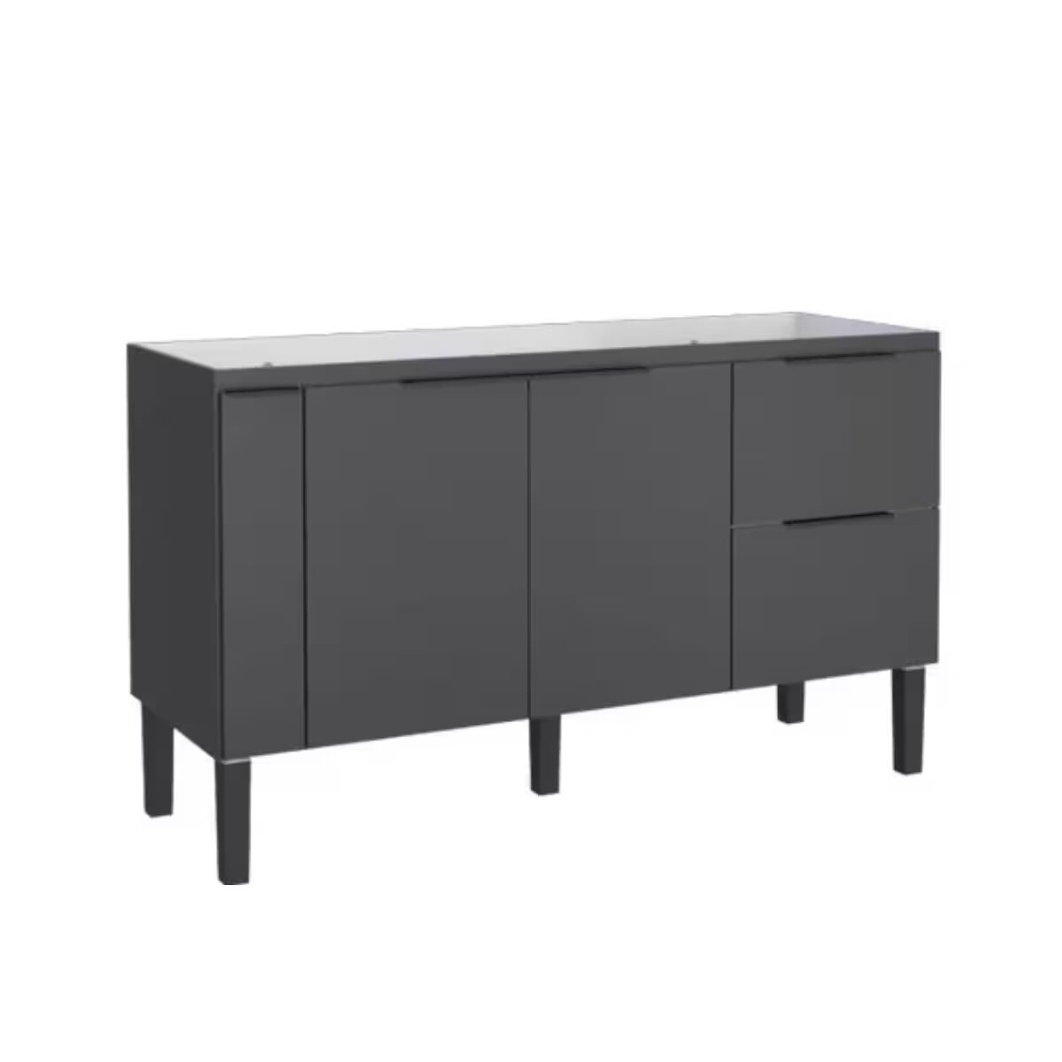 Mueble Bajo Mesada Cocina Cisne 150cm Negro Cozimax 