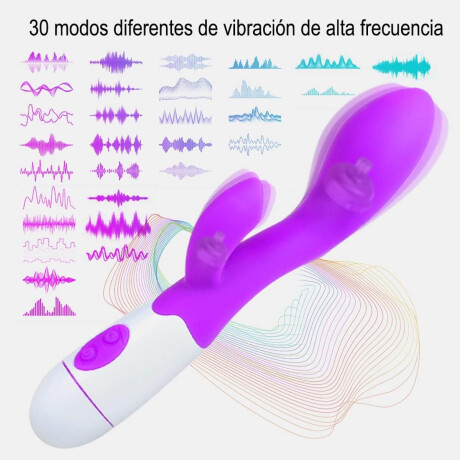 Vibrador Con Doble Estímulo Desing Curvo A Pila Violeta