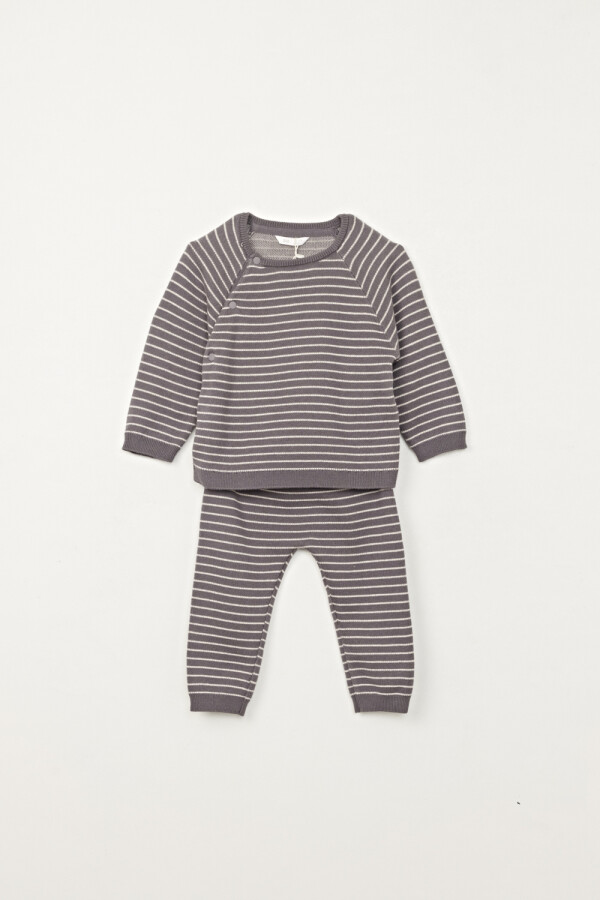 Set punto jacquard Gris