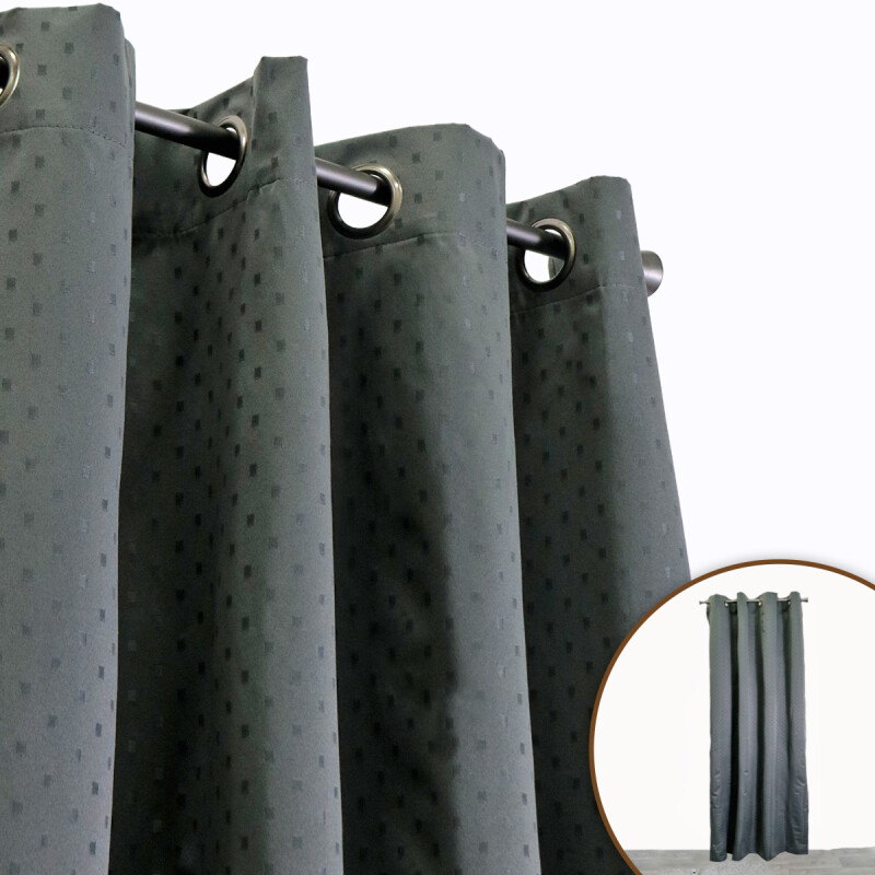 CORTINA ANTISOLAR HOLMDEL GRIS OSC 140X229CM Unica