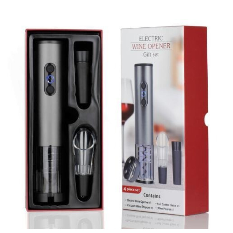 Set de Vino con Sacacorchos Eléctrico a Pilas y 3 Accesorios Grande Set de Vino con Sacacorchos Eléctrico a Pilas y 3 Accesorios Grande