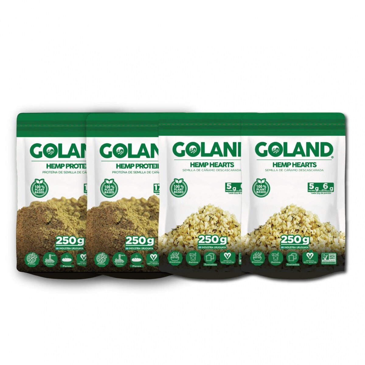 PACK ENERGÍA ACTIVA | 2 Hemp Protein 250G + 2 Hemp Hearts 250G con ENVÍO GRATIS 