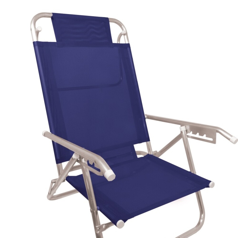 Reposera Baja en aluminio c/posiciones Baño de Sol Clasic AZUL