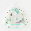 Babero con manga Little Ones dino blanco verde agua