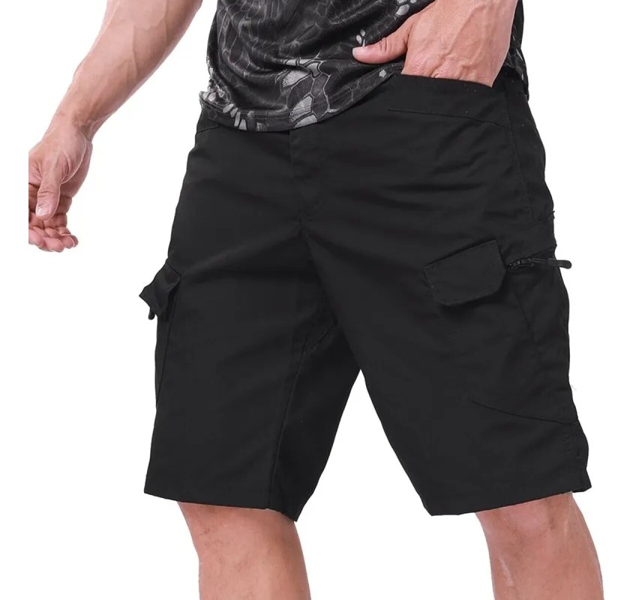 Bermuda Cargo Táctica Antidesgarro - Negro 