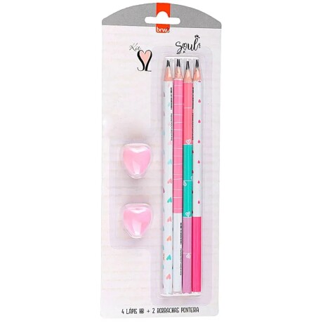 Lapiz BRW x4 + 2 Gomas Corazon Lapiz BRW x4 + 2 Gomas Corazon