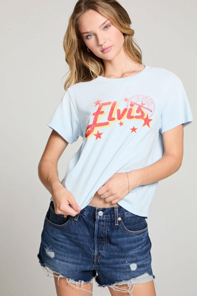 CAMISETA ELVIS Celeste