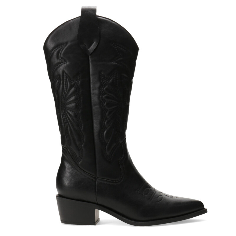 Botas de Mujer Miss Carol EDNA tejana con diseño en la caña Negro