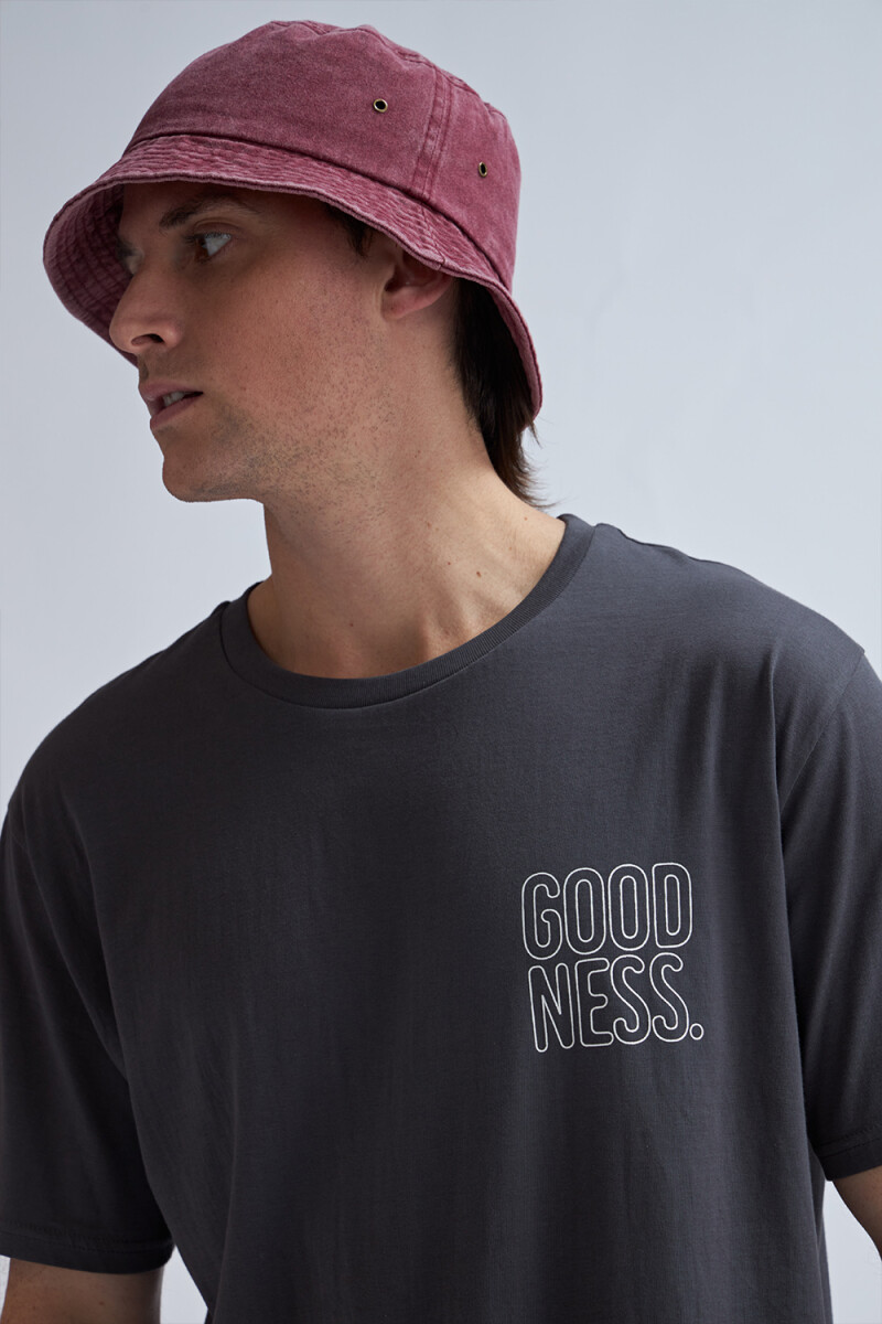 Camiseta manga corta estampada Goodness - gris oscuro
