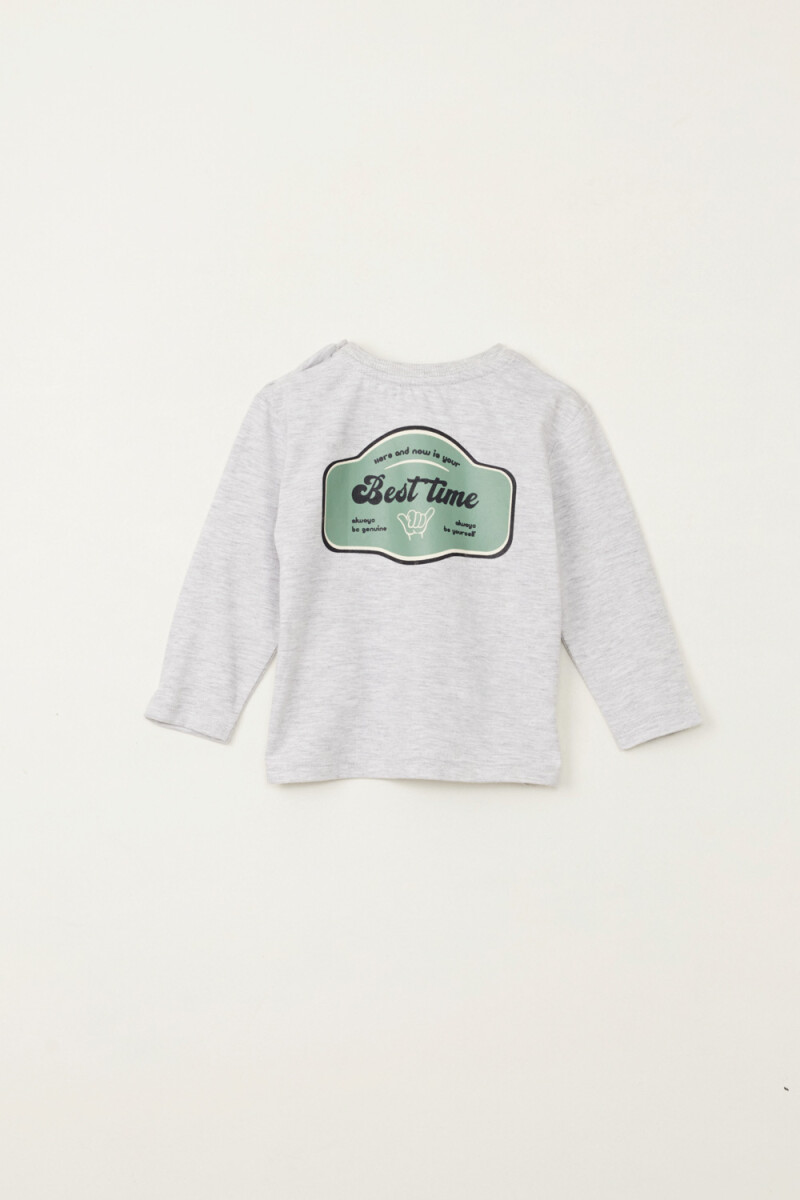 Remera estampada - Gris Claro 