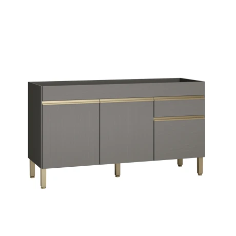 Modulo Bajo Mesada Sin Tapa Tres Puertas De 150 cms. GRIS